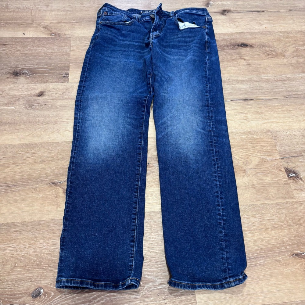 American Eagle AirFlex+ Original Straight Dark Wash Jeans Mens 34x32 0111-5387